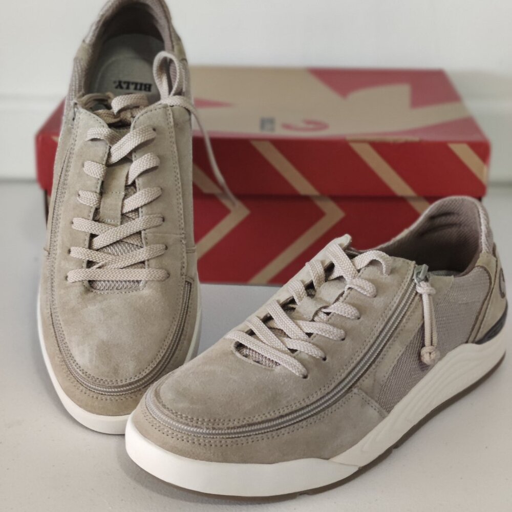 NEW Billy Footwear Mens Sneaker Low Top Zip Up Tan Adaptive Size 13 M BY480